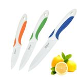 Zhiyun 3 PCS Ceramic Knife Set, 5 Inch Chef Knife 4 Inch Fruit Knife 3 Inch Paring Knife,use for Beef Fruit Vegetable Butter and Bread