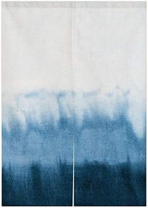 Japanese Indigo Noren Doorway Curtain Tapestry Shibori Tie Dye Pattern Door Curtain Rustic Boho Ethnic Room Divider Home Decoration, 29 x 35 inches