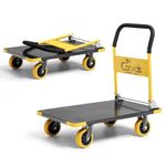 Corvids 400 Kg Heavy-Duty Folding Metal Hand Platform Trolley/Truck | 2-Year Warranty | Portable & Compact Industrial Dolly Cart with 360 Rotating Wheels for Home, Office & Warehouse Use