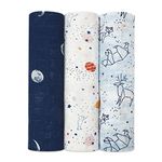 aden + anais silky soft Muslin Swaddle & Receiving Blankets for Baby Girls & Boys, 120x120cm, Ideal Newborn & Infant Swaddling Wrap Set of Bamboo Viscose, Perfect Shower Gifts, 3 Pack, stargaze