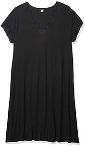 Natori Women's Zen Floral Covered Nightgown, Black, XX-Large