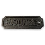 Cast Iron Antique Style LOUNGE PLAQUE SIGN |sitting room | drawing room | home décor | door sign | Guest House | Kitchen | Farmhouse | Pub | old style Period Plaque |11cm x 3.4cm