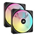 Corsair iCUE LINK QX140 RGB 140mm Magnetic Dome RGB Fans - Double Fan Starter Kit with iCUE LINK System Hub - Black