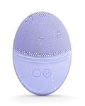 EZBASICS Sonic Facial Cleansing Brush Made with Ultra Hygienic Soft Silicone, Waterproof Sonic Vibrating Face Brush for Deep Cleansing, Gentle Exfoliating and Massaging, Inductive Charging Violet