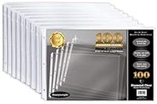 GOLD SEAL 100 Pack 11x17 Inch Heavyweight Diamond Clear Sheet Protectors, Side Loading, Ledger Sheet Protectors,3-Hole Punched