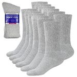 Diabetic Socks Mens Cotton 6-Pack Crew Grey By DEBRA WEITZNER