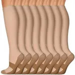 Iseasoo Copper Compression Socks (15-20 mmHg) for Men & Women - Running, Hiking, Cycling, Travel - Improves Circulation（S/M）