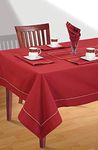 Swayam Multipurpose Cotton 6 Seater (22t cm x 150 cm) Table Cover/Cloth for Dining Table (Set 1) - 200TC, Color-Fast, Machine Washable, Maroon