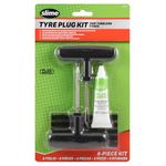 Slime 20500 Tyre Repair Reamer Plug Kit, Medium Heavy Duty Strings, T Handle Type and Plug Bond, 8 piece set