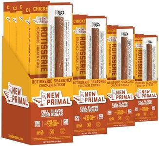 New Primal Rotisserie Chicken Sticks, Zero Sugar High Protein Snack, Gluten Free Whole30 Healthy Snacks, Keto and Paleo Friendly, Jerky Meat Stick, 10g Protein, 80 Ct