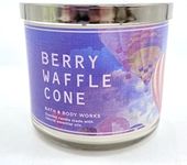 Bath & Body Works, White Barn 3-Wick Candle w/Essential Oils - 14.5 oz - 2021 Summer Scents! (Berry Waffle Cone)