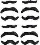Kicko Fake Mustaches - Pack of 12 - Dress up for Your Movember Events - Novelty and Toy - for Halloween, Parties, Kids, Favors, Adults, Fun, Birthday, Cinco de Mayo, Fiesta, Games, Home