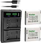 Kastar 2-Pack Battery and LTD2 USB Charger Compatible with Pentax Optio WG-5 GPS, Optio WG-10, Optio WG-20, Optio WG-30, Optio WG-40, Optio WG-50, Optio WG-60, Optio WG-70, Optio WG-80 Cameras