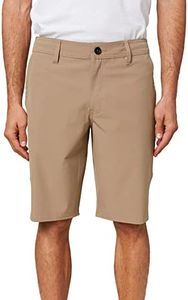 O'NEILL Men's Water Resistant Hybrid Walk Short, 21 Inch Outseam (Khaki/Reserve Solid, 28)