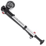 Shock Pump for Mountain, Road Bikes and Motorcycle - 300 Psi High Pressure for Front Fork and Rear Suspension Air Shocks Pump with Gauge -Portable Mini Pump with Air Bleed Button (Silver)