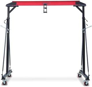 Garveetech 2 Ton Adjustable Gantry Crane, 4400 Lbs Loading Capacity, Adjustable Height from 100.4" to 147.6", Portable Shop Lift Hoist, Ideal for Factories, Construction Site, Warehouse, Car Repair