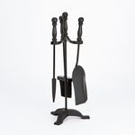 Inglenook 4 Piece Black Fire Companion Set Fireplace Fireside Tools Hearth Shovel Poker Stand Brush