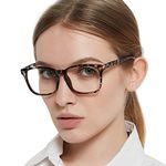 OCCI CHIARI 2.5 Blue Light Blocking Reading Glasses for Women, Womens Vintage Readers Glasses, Rectangle Ladies' Computer Glasses Spring Hinge (Grey Leopard, 250)