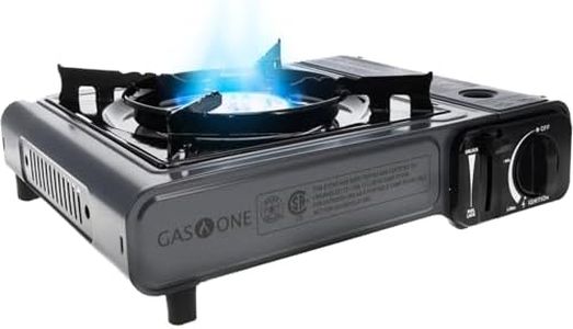 Gas One Portable Butane Camping Stove with Case: Automatic Ignition, Precise Heat Control - Camping & Tailgating and Outdoor Cooking