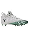 Under Armour Spotlight Clone 3.0 MC Mens Football Cleats, White/Forest Green, 10 UK