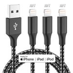 Bkayp Apple MFi Certified iPhone Charger 3pack 10FT Long Lightning Cable Fast Charging High Speed Data Sync USB Cable Compatible iPhone 13/12/11 Pro Max/XS MAX/XR/XS/X/8/7/Plus/6S (Grey Black)