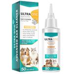 Limvoo Dog Ear Cleaner, Pet Ear Mite Cleaning, Optimized Dog Ear Cleaner Solution, Ear Mites Treatment for Cats and Dogs