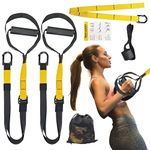 OZHOMY Suspension Training Straps, Bodyweight Resistance Trainer for Full-Body Workouts, Portable Fitness System with Indoor & Outdoor Anchors, Ideal for Home Gym, Travel, Outdoor Exercise