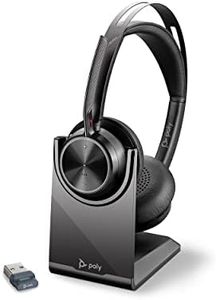 Poly Voyager Focus 2 UC Wireless Headphones + Charging Station (Plantronics) - Active Noise Canceling (ANC), Long Talk Time, Connection to PC/Mac/Phone Via Bluetooth - Teams, Zoom and More