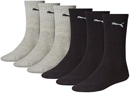 PUMA Sportsocken Cush Crew 6p Calzini Sportivi, Multicolore (Nero/Grigio), 39-42 Unisex - Adulto (Pacco da 6)