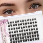 EMEDA DIY Lash Extensions D Curl Cluster Lashes 8mm 10mm 12mm Natural Look DIY Eyelash Extensions Reusable Lash Clusters Super Thin Band Lash Ribbons (D02)