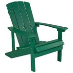 Flash Furniture Charlestown All-Weather Adirondack Chair in Green Faux Wood