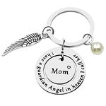 Mom Memorial Keychain Loss of Mom Jewelry I Have a Guardian Angel in Heaven I Call Her Mom Keyring In Memory of Mother Keepsake Gifts Mom Sympathy Gift for Loss Remembrance Gift for Daughter Son