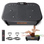 Vibration Plate Exercise Machine, Burever 150W Vibrating Plate for Lymphatic Drainage & Shaping with Silent Foot Massage, 99 Adjustable Speeds Levels, 5 Auto modes Remote Control & Resistance Bands