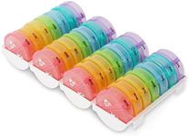 XL Monthly Pill Organizer 2 Times A Day, AM/PM One Month Pill Box 28 Day,Daily Pill Case Large 4 Week Big Compartments for Pills Vitamin Fish Oil Supplements (Rainbow, 28 Days)