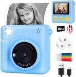 NICEWIN Kids Instant Camera for Girls and Boys, 1080P HD Digital Print Camera with Photo Paper, Fun Birthday Gift Toy for Children (Blue)