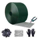 FUTRPOW Solar Panel Bird Guard, 6"x120ft Critter Guard for Solar Panels, Heavy Duty Galvanized Critter Guard, Green PVC Coated Solar Panel Bird Guard with 100pcs Fasteners, Cutting Scissor & Gloves