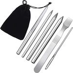 WitBicg 6 Pieces Paracord Stitching Set 6 Sizes Paracord FID Lacing Stitching Needles Paracord Smoothing Tool Lacing Leathercraft Needle for Paracord, Silvery