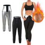 Hovershoes Sauna Sweat Shapewear, Sauna Sweat Pants for Women High Waist Shorts Compression Slimming Weight Thermo Legging Workout Body Shaper Sauna Suit Waist Trainer T Shirt