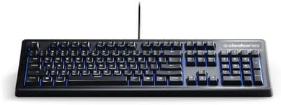 SteelSeries Apex 100 Gaming Keyboard - Tactile & Silent - Blue LED Backlit - Splash Resistant - Media Controls