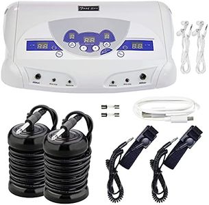 veicomtech Dual Ionic Foot Bath Detox Machine, ion Detox Foot Bath Spa Cleanse System for 2 Users with MP3 Music Player, 2 Array, 2 Wrist Band, 5 Liners