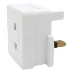 White UK 2 Pin To 3 Pin 1A Fuse Adaptor Plug For Shaver/Toothbrush by Sojon Ltd