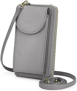 S-ZONE PU Leather RFID Blocking Crossbody Cell Phone Bag for Women Wallet Purse