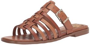 Vince Camuto Women's Lemenda Flat Sandal, Aged Rum/Warm, 11, Aged Rum/Warm, 11