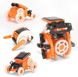 Dazmers Solar Robot Kit for Kids - 7 in 1 DIY Robot Building Kit - Solar Robot STEM Toy - Science and Engineering Kits - STEM Education Building - Gifts for 8+ Boys and Girls - Orange