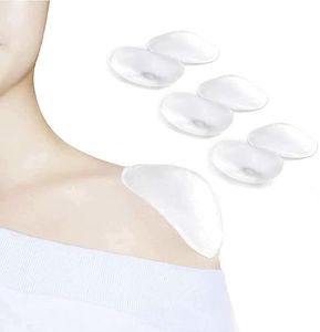 LUNNTE Silicone Shoulder Pads for Womens Clothing, Anti-Slip Shoulder Push-Up Pads Invisible Breathable Enhancer Reusable, 3 Pairs (Transparent)