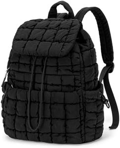 CLUCI Puffy Quilted Backpack for Women, Lightweight Backpack for Gymming and Traverling (Black)