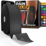 Kinesiology Tape-Incredible Support for Athletic Sports and Recovery + Free Taping Guide-Uncut 2 inch 100 feet Roll (Midnight Black + Free Taping Guide, Pack of 1)