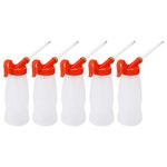 5Pcs Sewing Machine Oil Bottle 180ml Plastic Oil Dispenser Oiler with Long Tip Nozzle for DIY Craft and Sewing Machine Maintenance