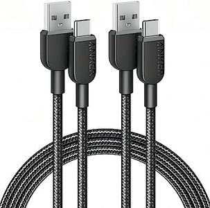 ANKER Cavo USB C, confezione da 2, 180cm, 310 caricabatterie ricarica rapida per iPhone 16, 16 Plus, 16 Pro, 16 Pro Max, Samsung Galaxy Note 10 Note 9/S10+ S10, LG V30(USB 2.0, nero)