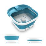 Homedics Smart Space Bubble Mate Collapsible Foot Spa, Heat-Maintaining, Bubble Massage with Pumice Stone and Splash Guard